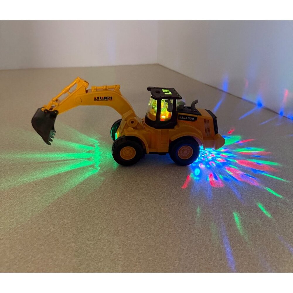 Construction Digger Toy Yellow Lights Sounds Moves Li Wei 320